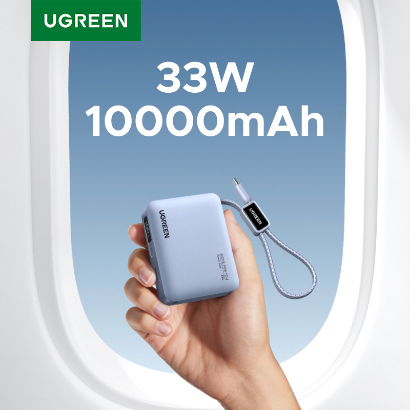  UGREEN 10000mAh 33W Power Bank with Type-C Cable 
