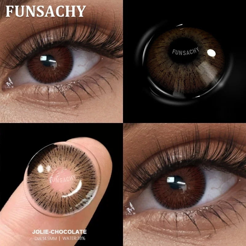 FUNSACHY Yearly Cosmetic Brown Contact Lenses - Enhance Your Eye Color with Natural Beauty