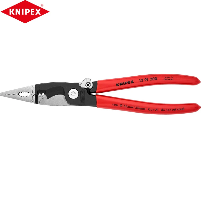 Knipex 13 91 200 Pinze Da Elettricista Multifunzionali Con Ganasce Affilate E Lisce A Molla Aperta Squisita Fattura