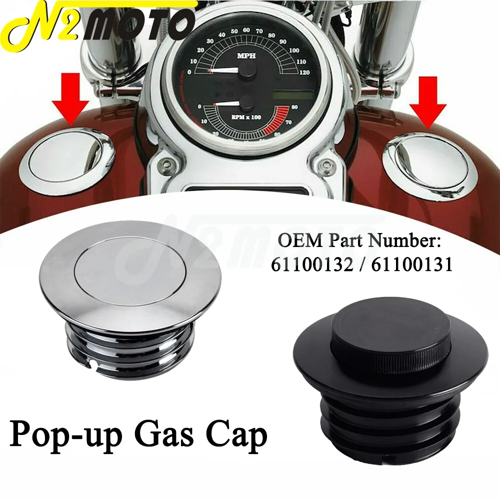 Flush Mount Fuel Cap & Left Side Tank Cap Kit For Harley Softail M8