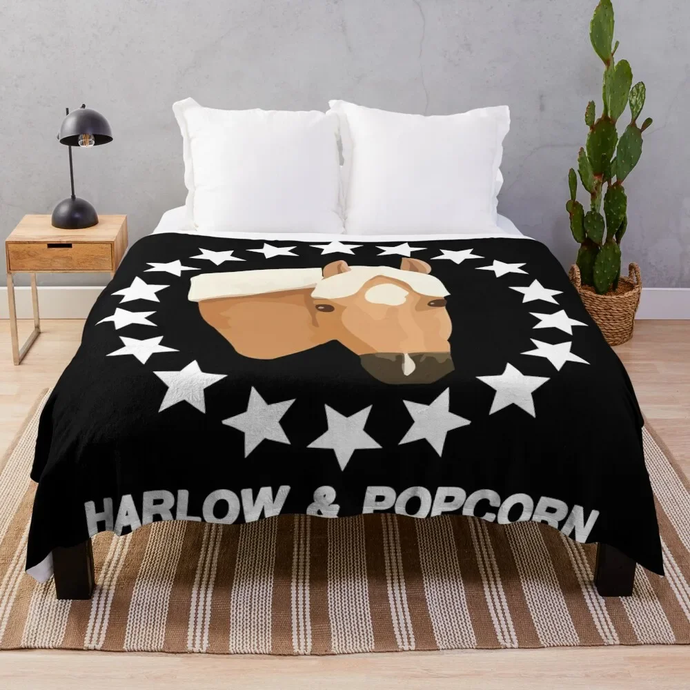

Harlow And Popcorn Merch Popcorn The Pony Throw Blanket for sofa funny gift Sofas Designers Blankets