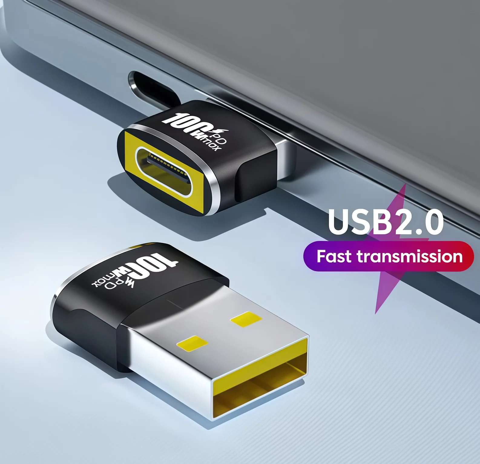 USB-C 어댑터, USB-C 암 커넥터 - USB-A 수 커넥터 어댑터, 타입 C 변환 충전기