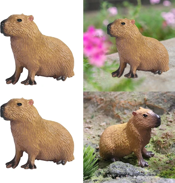 2 pezzi figurine di Capybara statua di capibara Playset per la