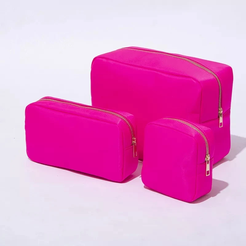 Stock Wholesale Multi Colors Waterproof Nylon Pouch Cosmetic Bag Women