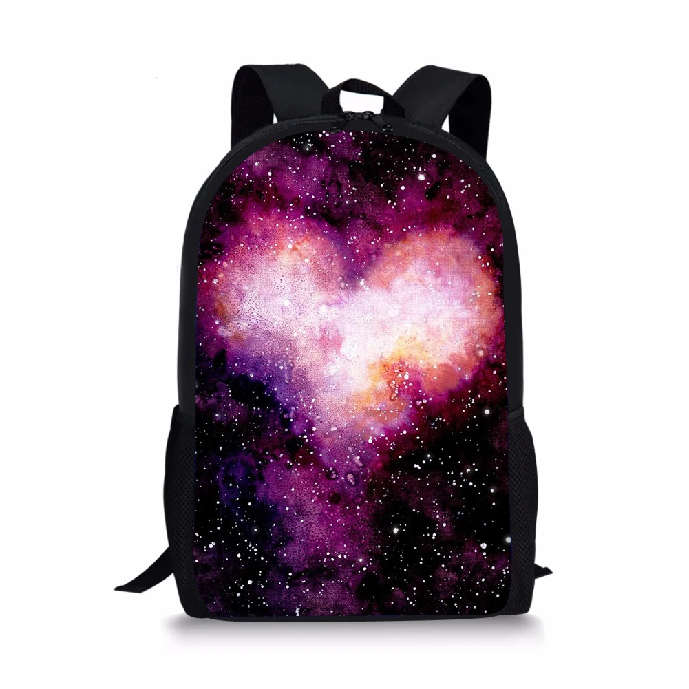 

Pink Galaxy Love Pattern School Bags for Teenage Girls Women College Backpack Children Book Bag Boys for Kids Presents 16 Inch