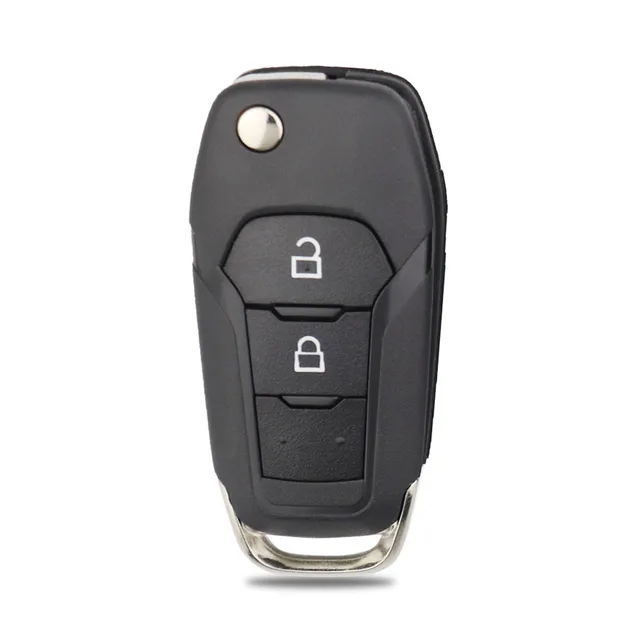 เปลือกกุญแจรีโมทรถยนต์แบบพับได้ 2/3/4 ปุ่ม สำหรับ Ford Focus Fusion Mondeo Kuka Mk2 Mk7 F-150 Explorer Ranger  ใบมีดเปล่า HU101 แบบยังไม่ได้ตัด 2
