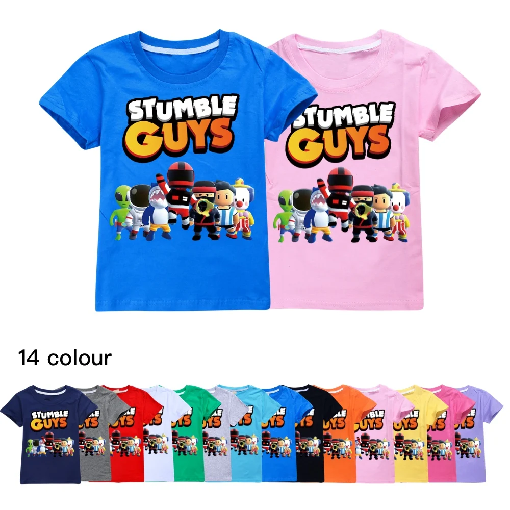 

Kids T-shirt Stumble Guys T Shirt Boys Girls O-neck Tshirt Cartoon Casual Tops Summer Short Sleeve Tee Children Clothes Camiseta