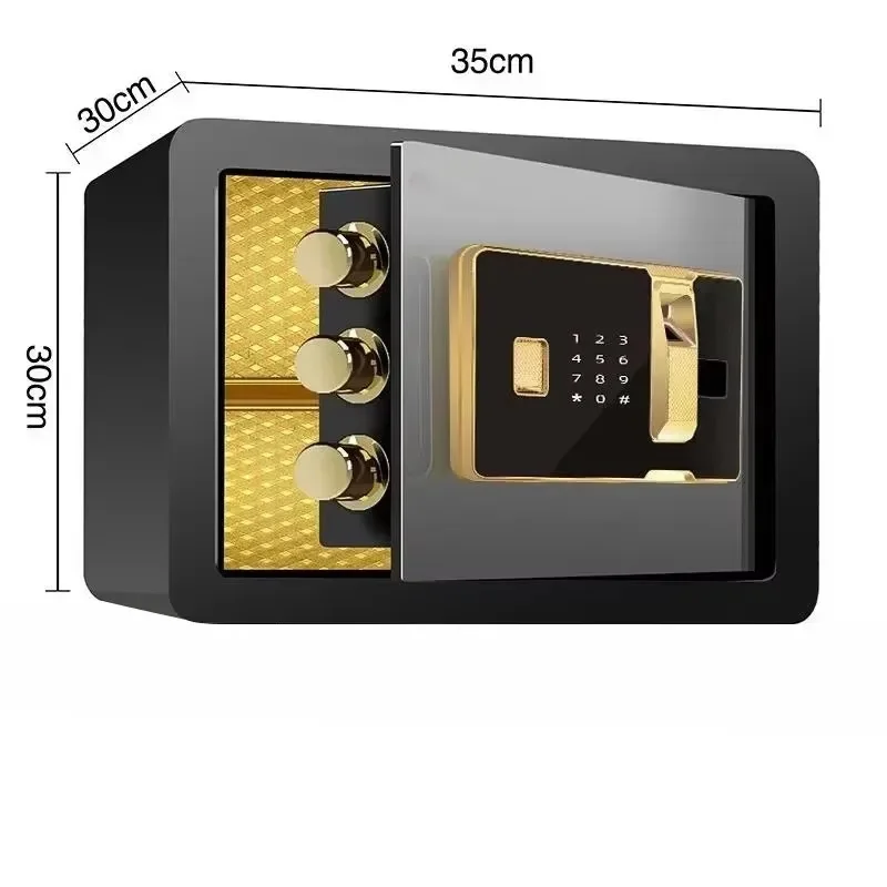 30cm Safe Electronic Fingerprint Password Hotel Home Office Wall Entry Anti-theft Alarm Small Safe Made Of Stainless Steel