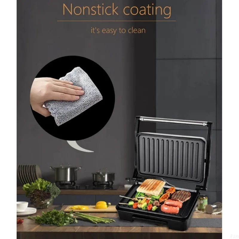 Electric Sandwich Machine, Non Stick Surface Toaster, 110-220V Household Mini Steak Machine, Hamburger Frying Machine 4