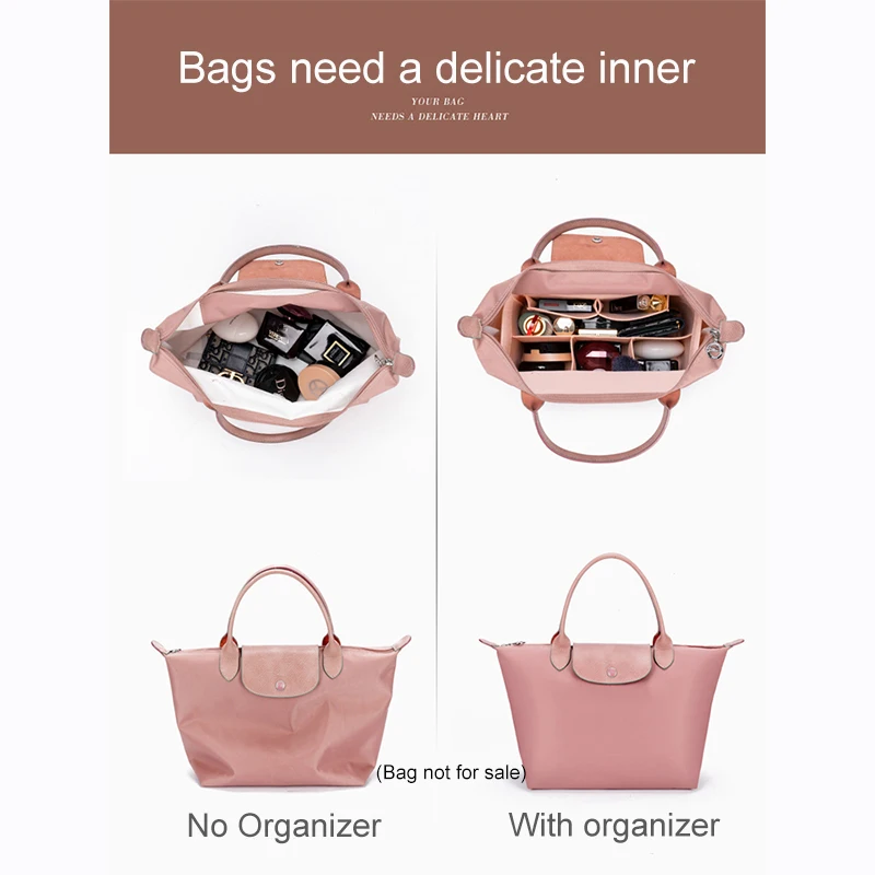 New Multifunction Women's Felt Insert Bag Make up Cosmetic Bags Travel Inner Purse Handbag Storage Organizer Tote For Longchamp