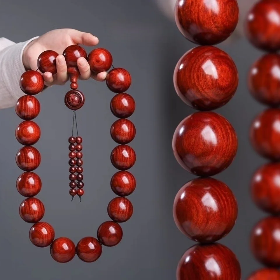 모사나이트 마호가니 비즈로 만든 천연 소엽 레드 샌들 원형 비즈 30mm 대형 넥 묵주 펜던트, 휴대용 묵주 비즈와 쥬얼리 모사나이트 마호가니 비즈로 만든 천연 소엽 레드 샌들 원형 비즈 30mm 대형 넥 묵주 펜던트, 휴대용 묵주 비즈와 쥬얼리