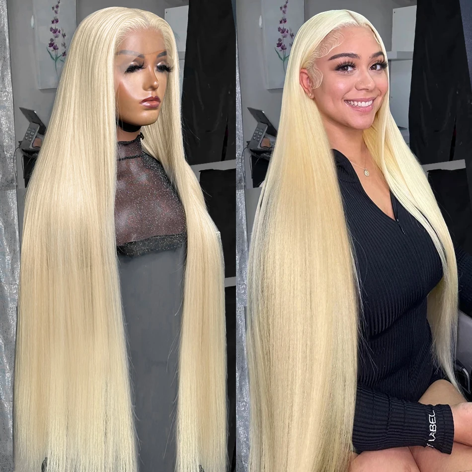 

613 Blonde 13x4 13X6 HD Transparent Lace Front Human Hair Wigs Density Bone Straight Lace Frontal Wig For Women