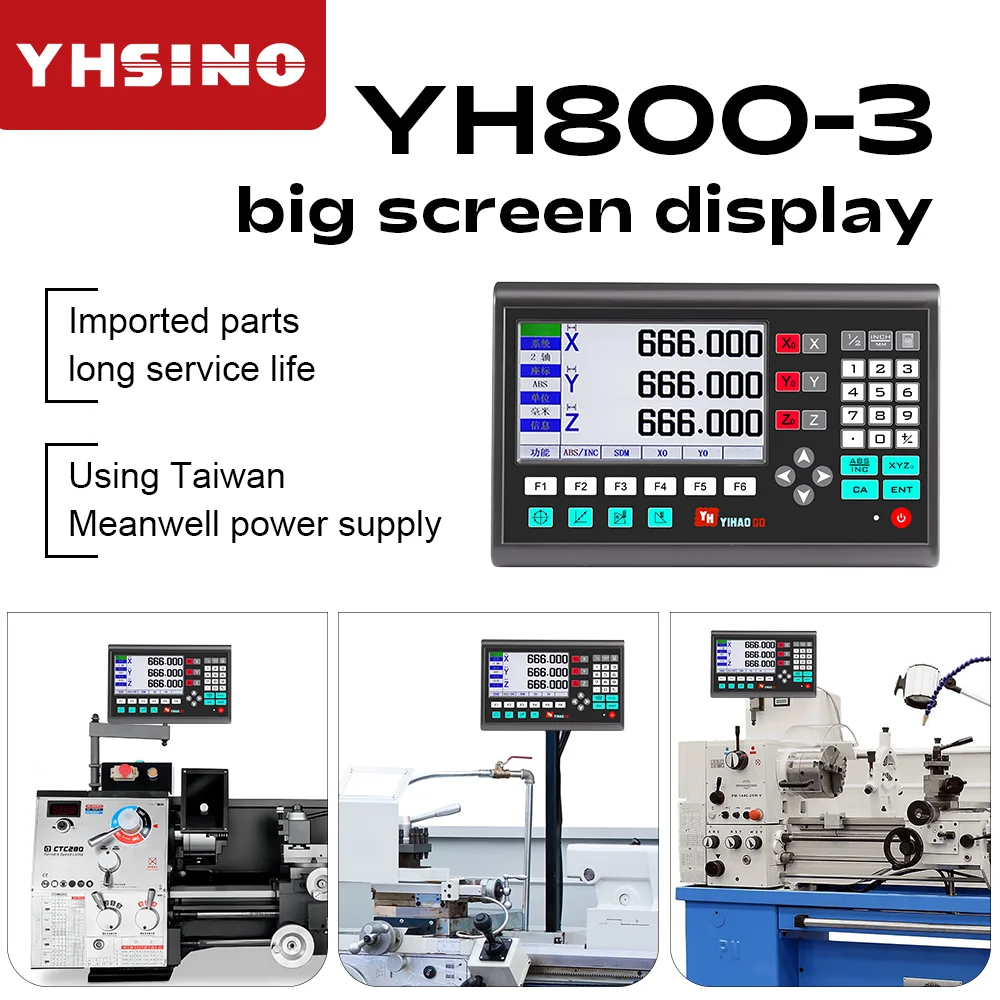 YH800-3 YH800-2 빅 LCD Dro 디지털 판독 키트 세트 5U 5V TTL 선형 스케일 선형 광학 눈금자 100 200 300 500 600 800 1000