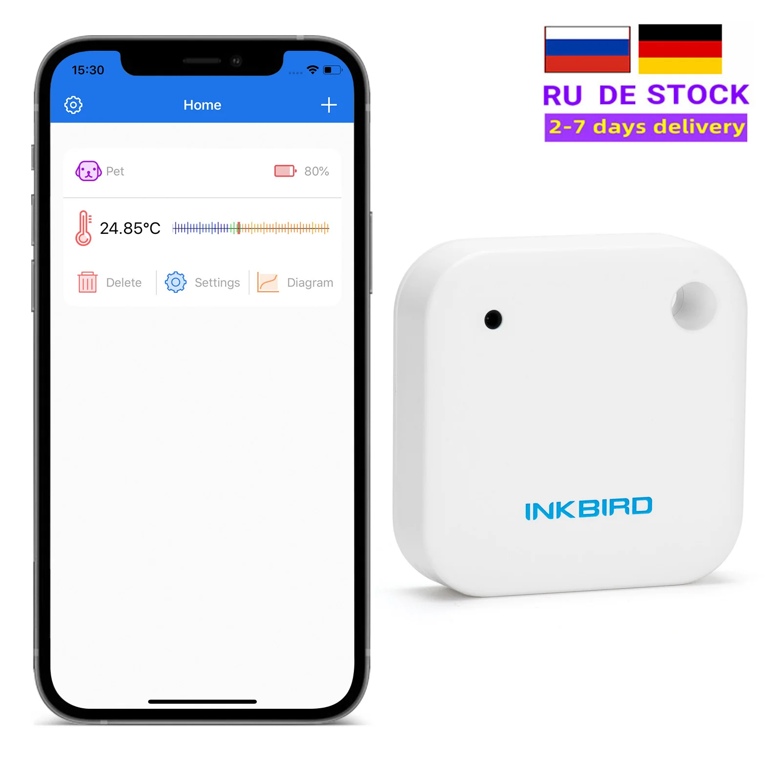 Ibs-Th2 Impermeabile Bluetooth Misuratore Di Temperatura Magnetico App Allarme Telecomando Data Logger Cucina Frigorifero Termometro