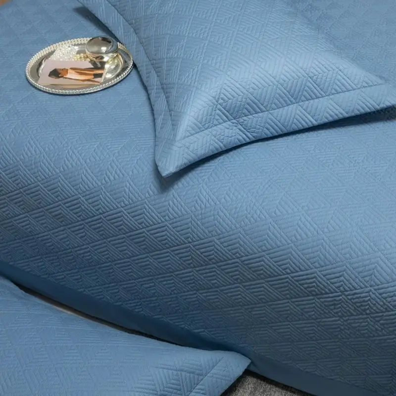 3Pcs Luxury Pure Cotton Embossing Quilted Bedspread, Bed Cover, Mattress Topper Coverlet, Bed Sheet Set, Pillowcases, Queen King