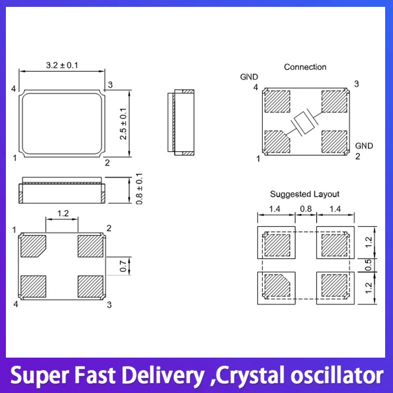 10PCS 3225 7V37470001 TXC 37.4M 37.4MHZ 12PF 10ppm SMD 패시브 크리스탈 발진기 크리스탈 공진기 금속 표면 3.2x2.5mm 4P