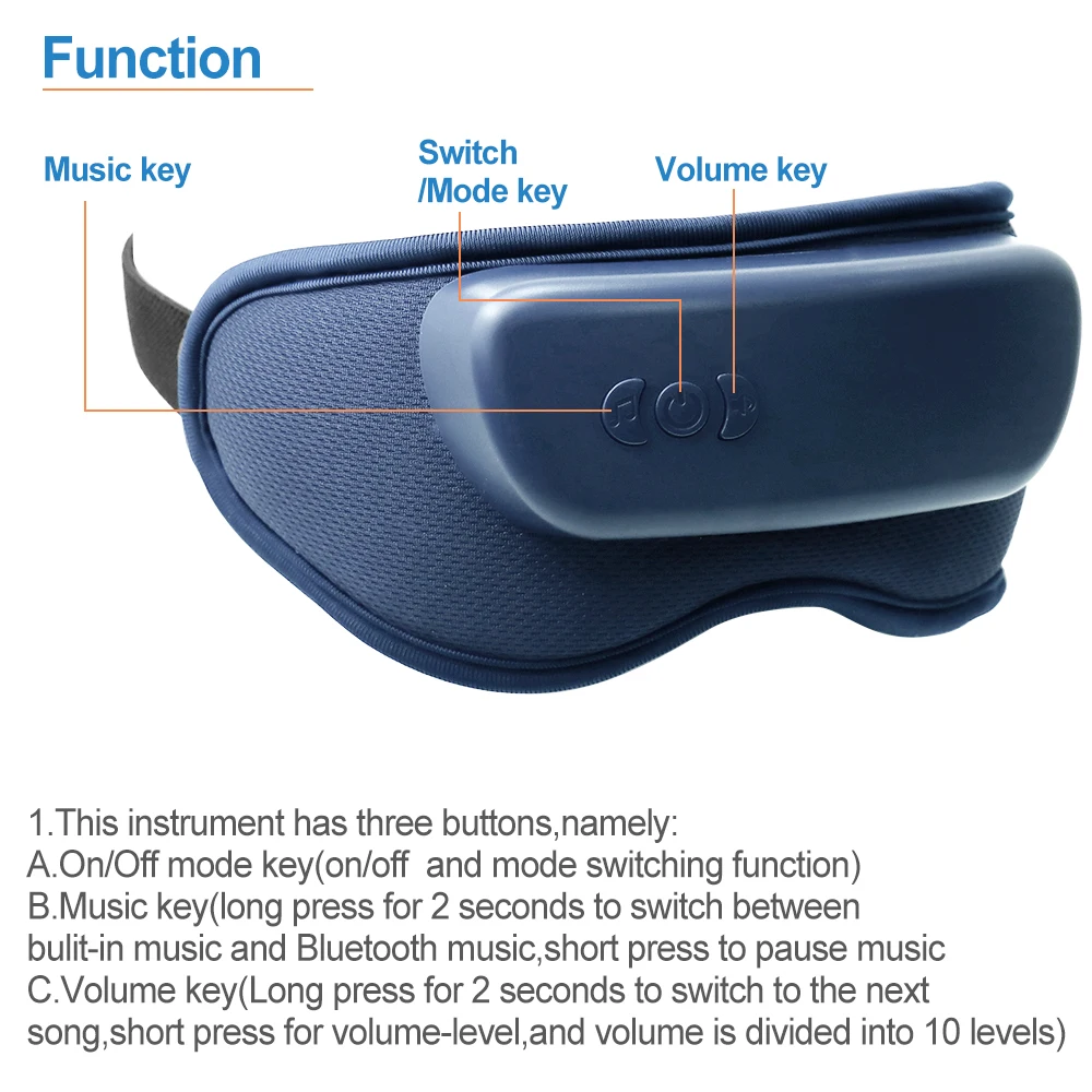 Heating Airbag Massager Vibration Care Compress Bluetooth Temple Eye Massage Relaxation Fatigue Relief Improve_voghion.com