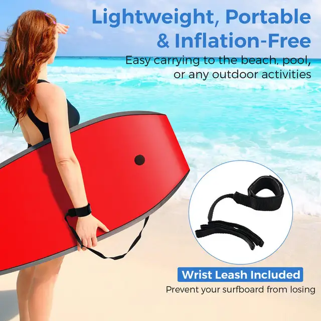 Lightweight Body Board Boogie Board with EPS Core XPE Deck HDPE Bottom Multicolor2-M