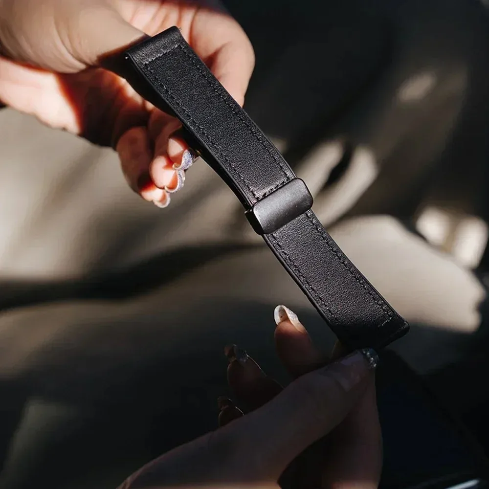 Magnetic Buckle Leather-Silicone Breathable Watch Strap