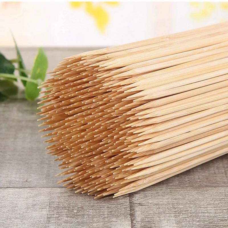 100pcs 30cm Wooden Bamboo Barbecue Skewers