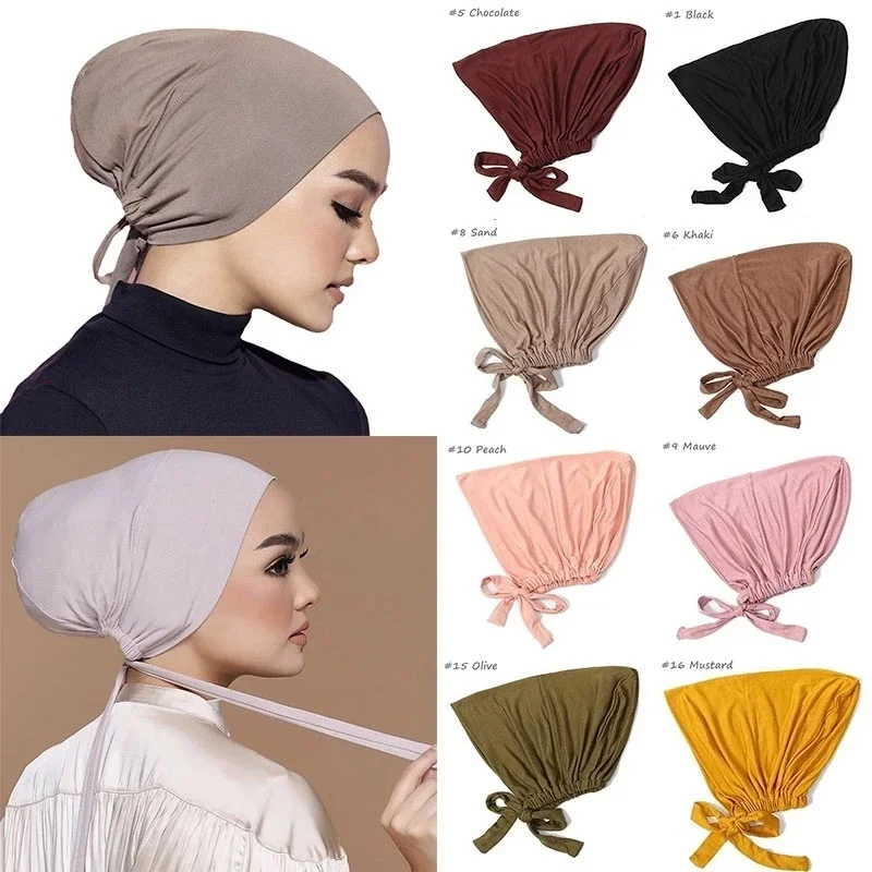 2020 new big flower women turban caps head wraps muslim inner hijabs female headscarf bonnet african india hat turbante mujer New Soft Modal Muslim Turban Hat Inner Hijab Caps Islamic Underscarf Bonnet India Hat Female Headwrap Turbante Mujer