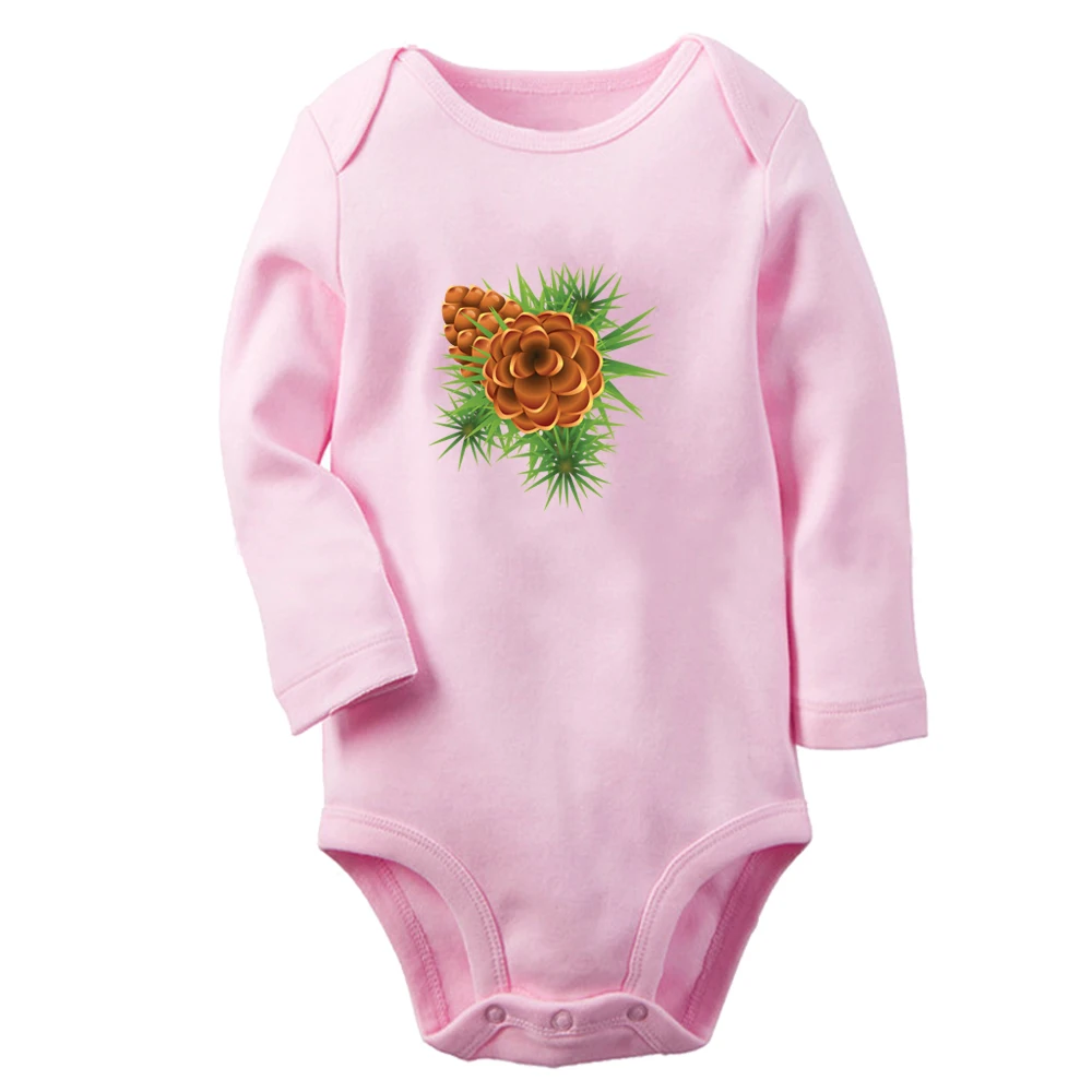 Idzn New Nature Fir Tree Printed Graphic Cute Baby Pagliaccetti Ragazzi Ragazze Maniche Lunghe Body 0-12M Tuta Infantile Abbigliamento Per Bambini