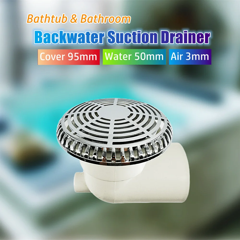 95 Mm Abdeckung, 50 Kunststoff-Absaugung, Rückflussabfluss, Verchromter Whirlpool-Pvc-Wasserrücklauf-Badezimmerablauf