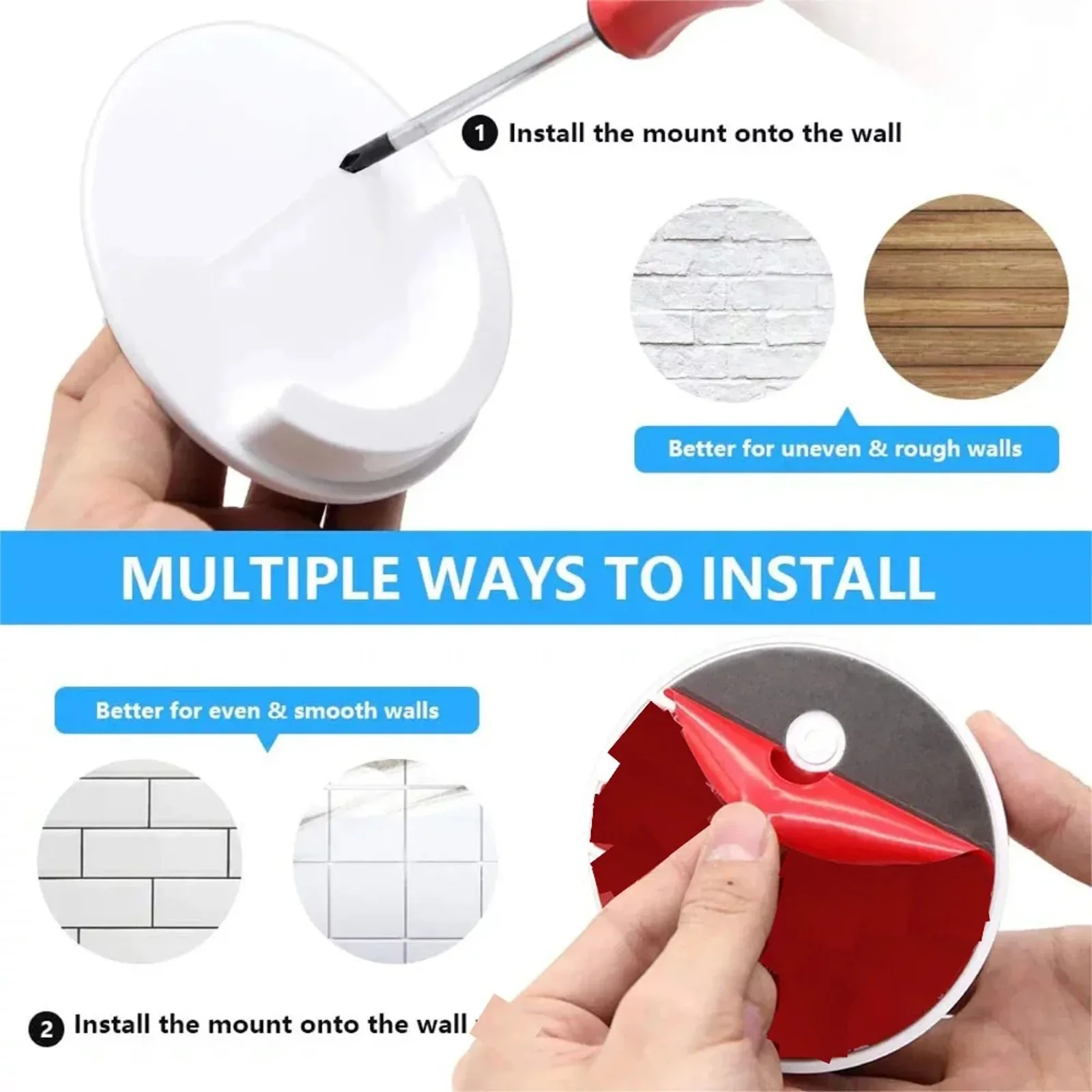 2 Pcs Shower Curtain Rod Holder Wall Mount Retainer Of Shower Rod For Bathroom Plate Hangers For The Wall 3