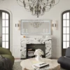 48" x 24" Crush Diamond Wall Mirror Large Decorative Glam Silver Vanity with Beveled Glass Sparkly Crystal Frame Edge 2