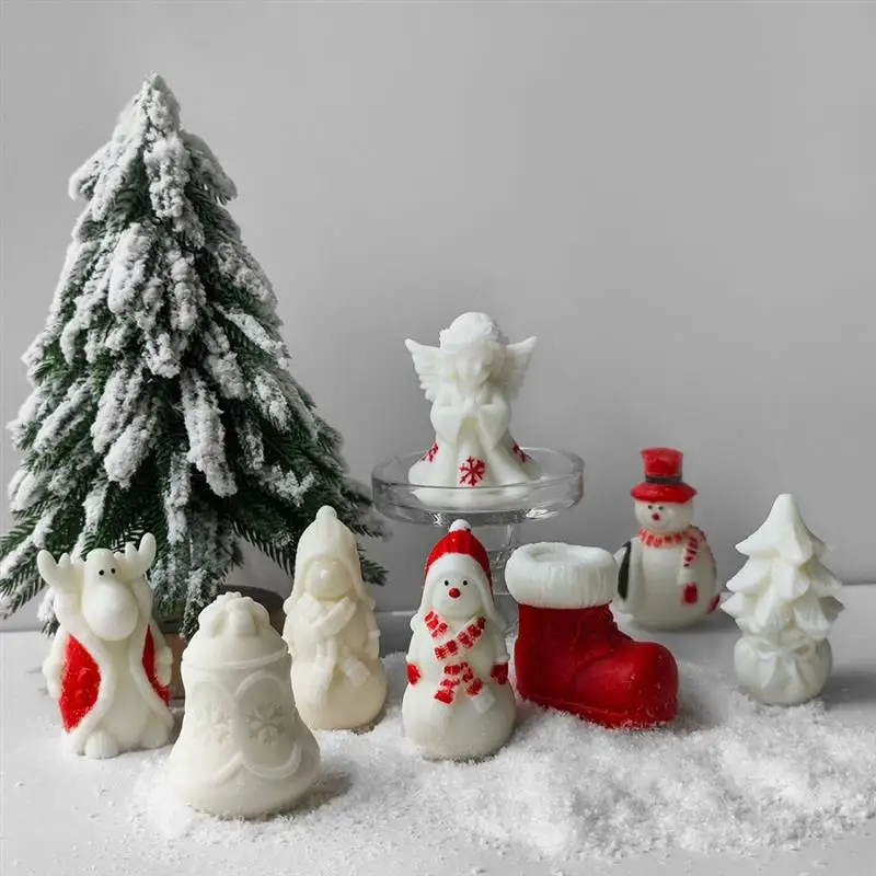 Description Picture 3 of itemChristmas Aroma Candle Ornament Silicone Mold DIY Elk Snowman Soap Plaster Resin Casting Making Molds Home Decor Christmas Gifts