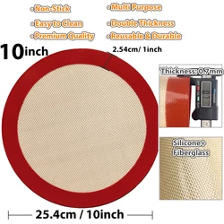 Silicone Non - Stick Reusable Baking Mats - Heat Resistant Sheet Liners for Pastry, Cookies, Macarons, and Cakes (Round 10inch)