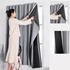 100% Blackout Curtain Self Adhesive Punch Free Bedroom Sunshade Insulation Privacy Window Curtain Door Balcony Sun Protection 2