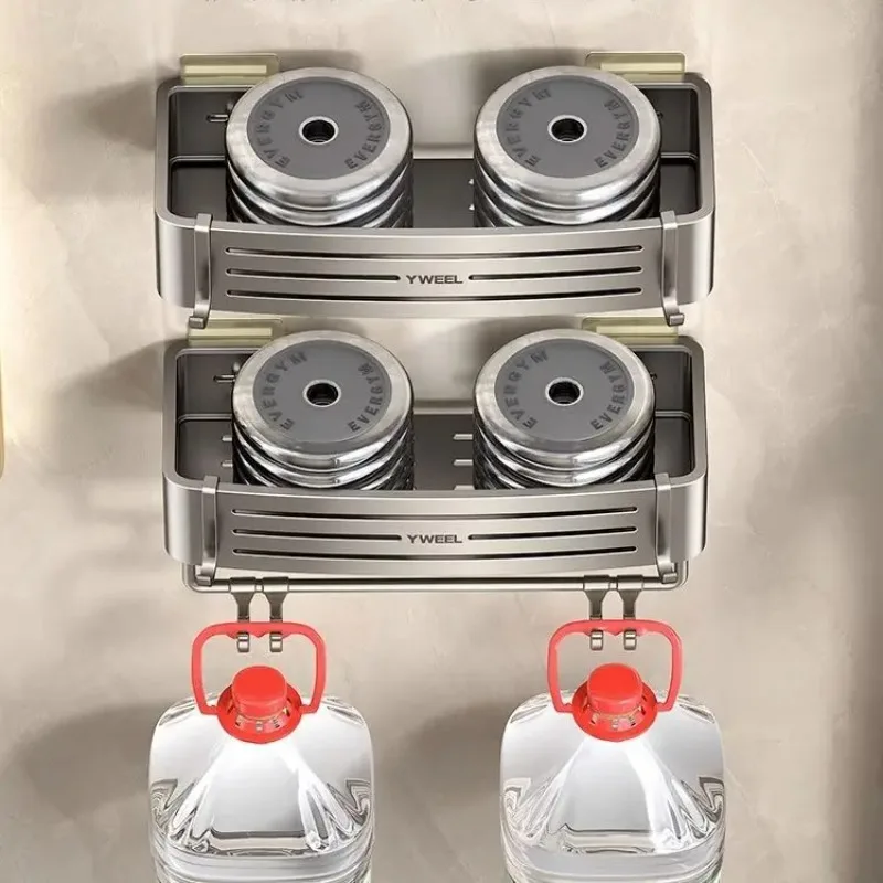 Bathroom Storage Shelf Aluminum Bathroom Shelves Wall Towel Rack Mounted Shower Caddy With No Drilling Shower Organizer Bathroom Storage Accessories