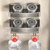Aluminum Bathroom Shelves Wall Towel Rack Mounted Shower Caddy With No Drilling Shower Organizer Bathroom Storage Accessories 2