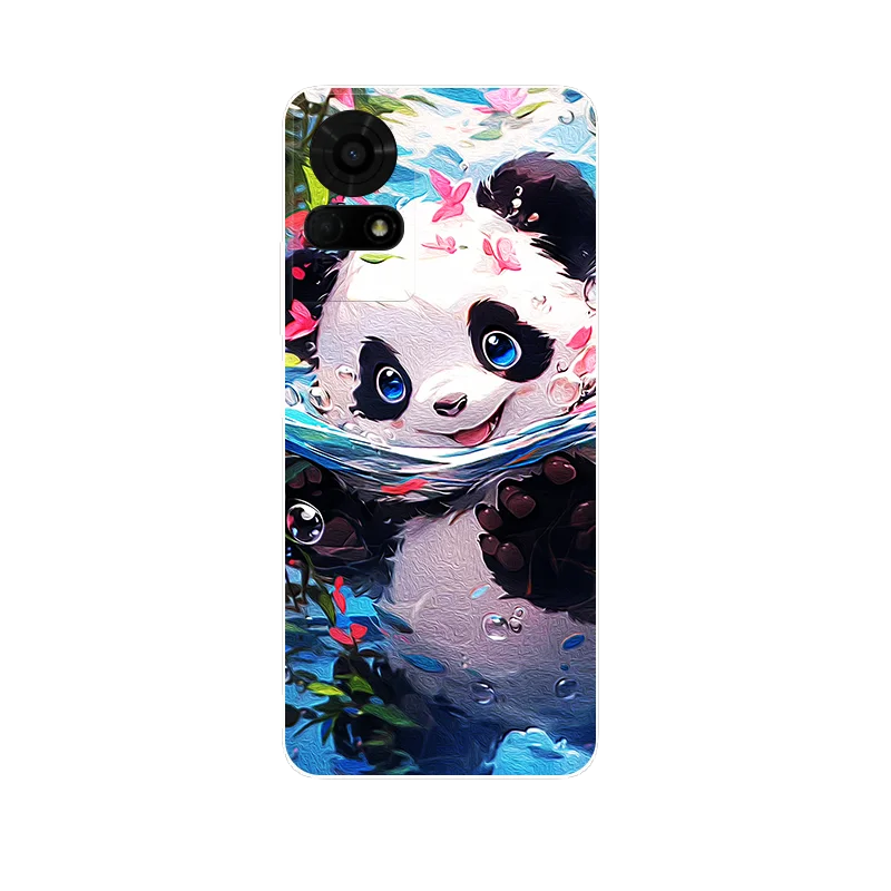 Leopard Panda Printed Soft Silicone Phone Case - Vibrant Animal Design Protective Back Cover