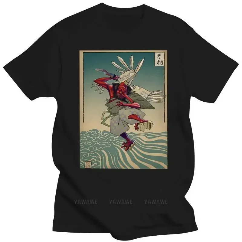 

Mens T-Shirt Tengu Printing Tops T Shirt Japan Style TShirt Cotton Crewneck Clothes Ctomized Summer Tees Wholesale tshirts