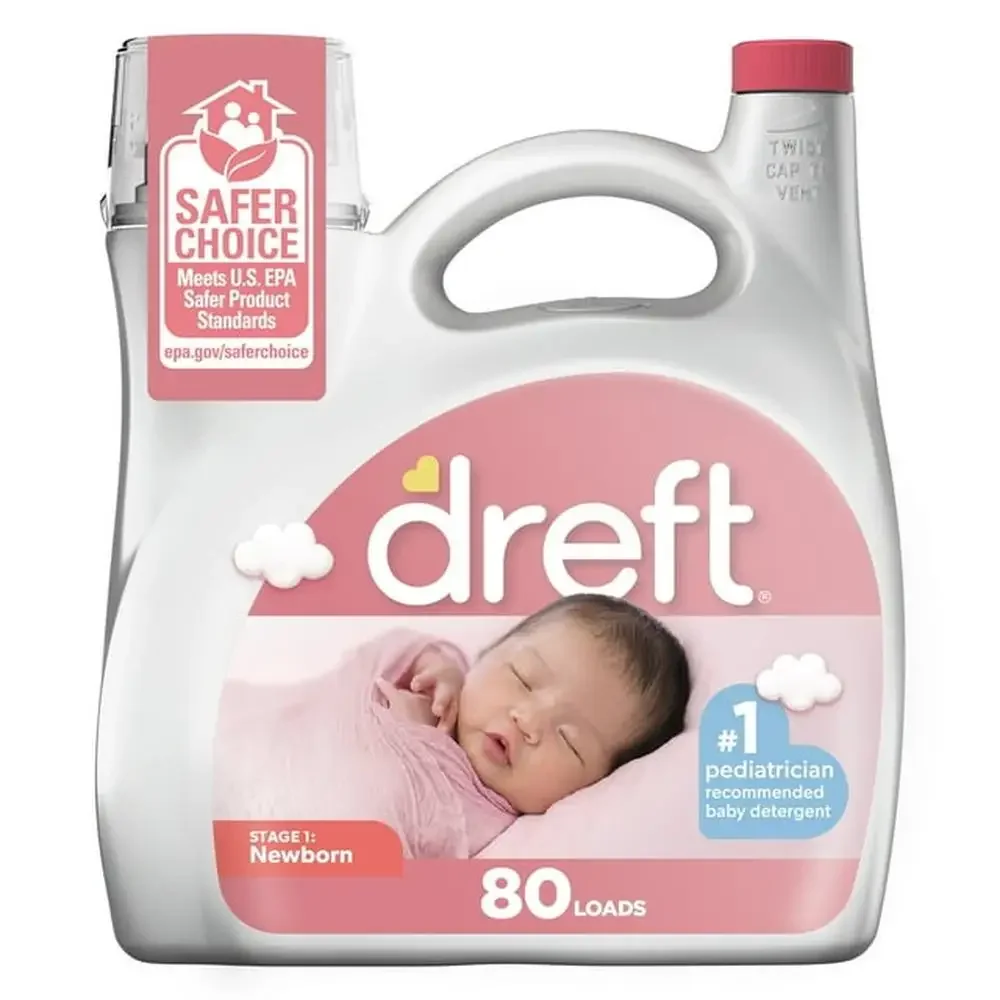 Newborn Baby Laundry Detergent Sensitive Skin Hypoallergenic 80 Loads 105 fl oz Gentle Formula Specially Formulated Pediatrician