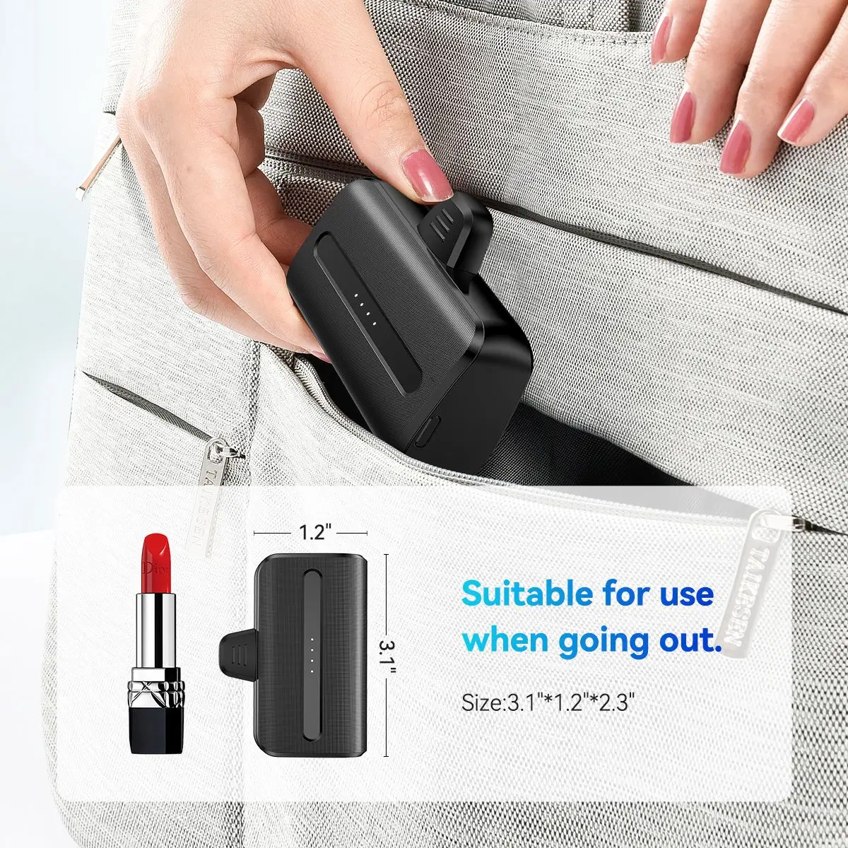 NEWDERY Small Portable Charger for iPhone 13/14/11/12 Pro Max/iPad PD Fast Charging Power Bank 6000mAh Mini Battery Pack 5