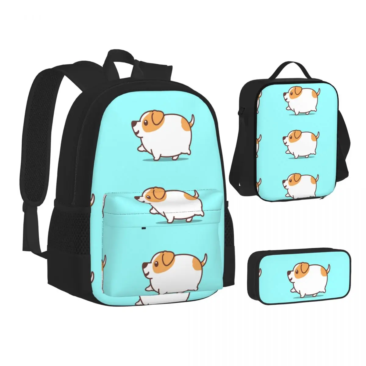 

Cute Jack Russell 1 Backpacks Boys Girls Bookbag Students School Bags Cartoon Kids Rucksack Lunch Bag Pen Bag Three-Piece Set