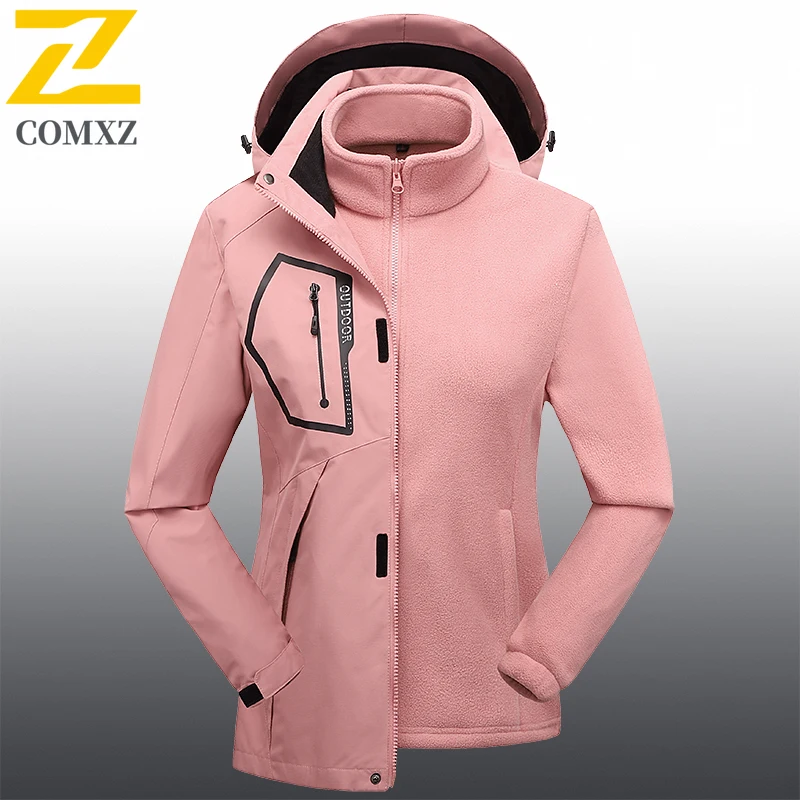 New Mountaineering Charge Jacket Outdoor Windproof Waterproof Chest Zipper Pocket Design Hooded Coat Couple Travel Windbreaker