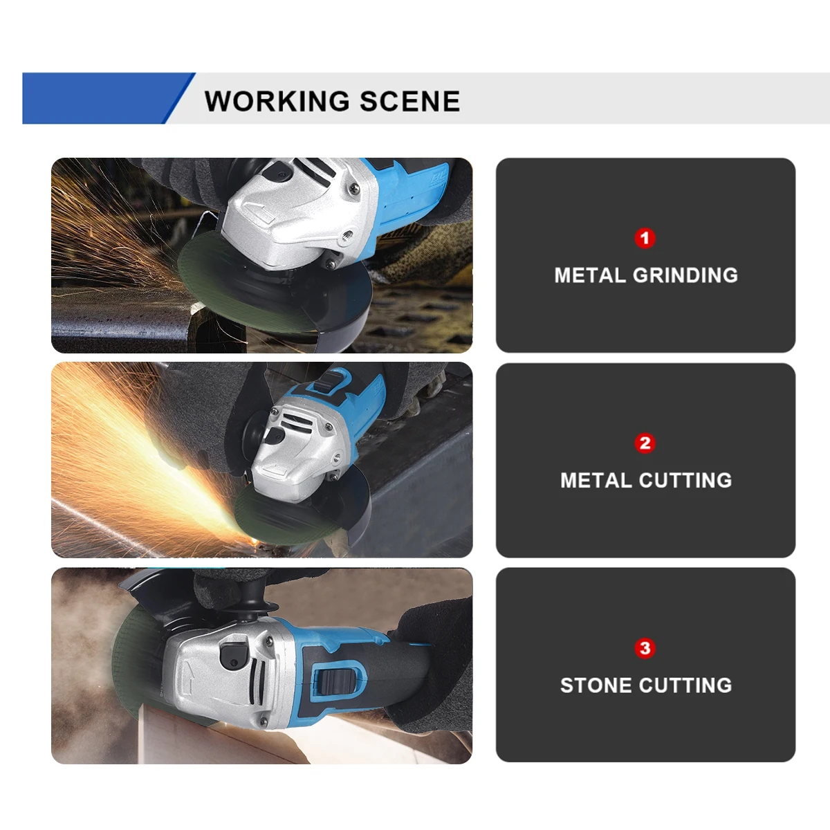 WingFly Battery Angle Grinder For Makita 18 V, Professional Wireless Grinder, 76 Mm, Brushless Motor, Disc Protection, For Polishing Grinding (without Battery, Without Charger) (Without Saw Blade - View #10