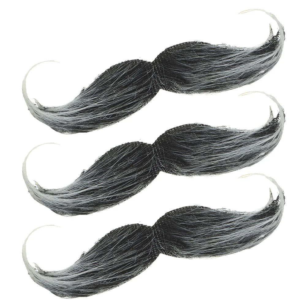 

3 Pcs Fake Beard Simulated Beards Realistic Mustache Costume Performance Cosplay Halloween Party Props