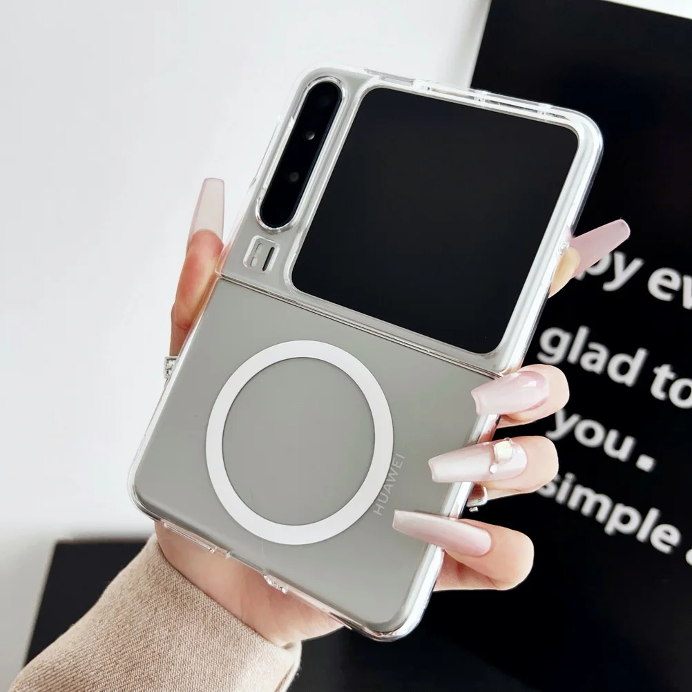 Transparent Magnet Adsorption Protective Case with All-Inclusive Camera Cover