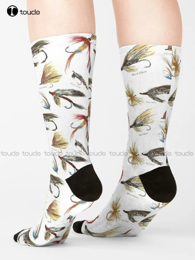 Vintage Fly Fishing Lures! Socks Hiking Socks Women Unisex Adult