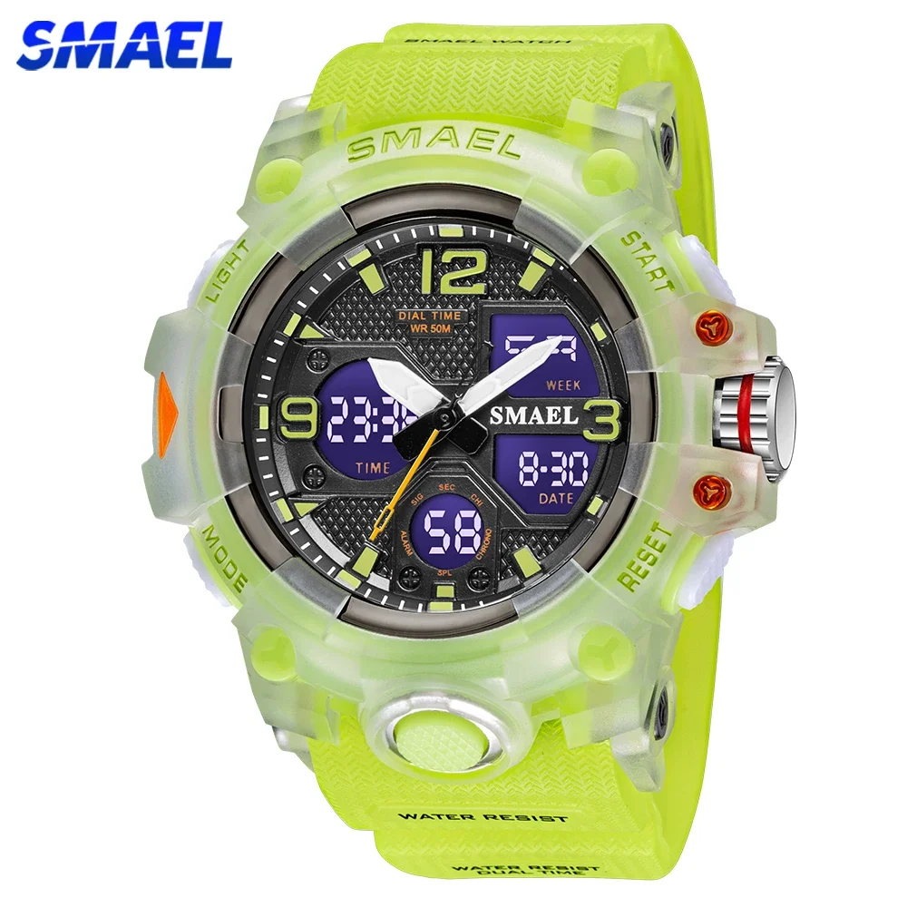 

SMAEL Top Brand Men Military Watch Digital Waterproof Dual Display Quartz Sports Wristwatch For Male Clock 8008 Youth Stopwatch