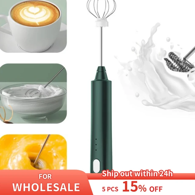 Electric Milk Frother with Double Whisk, USB Rechargeable 2 in 1 Milk Foam  Maker for Coffee Latte Cappuccino Egg Beating - AliExpress