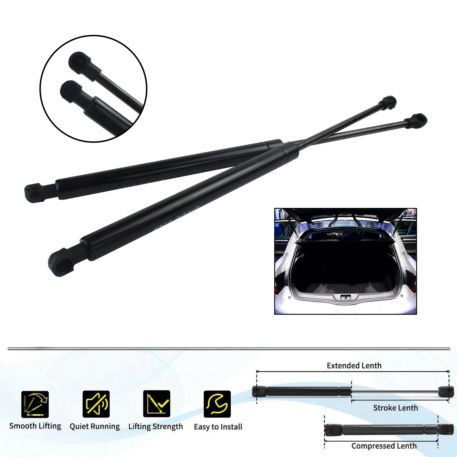 Rear Tailgate Boot Gas Struts Supports 2x for Renault Megane MK2 Hatchback 02-08
