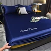 WOSTAR Elastic fitted sheet mattress protector cover satin bedspread bed linens rayon bed sheet single double queen king size 90 2