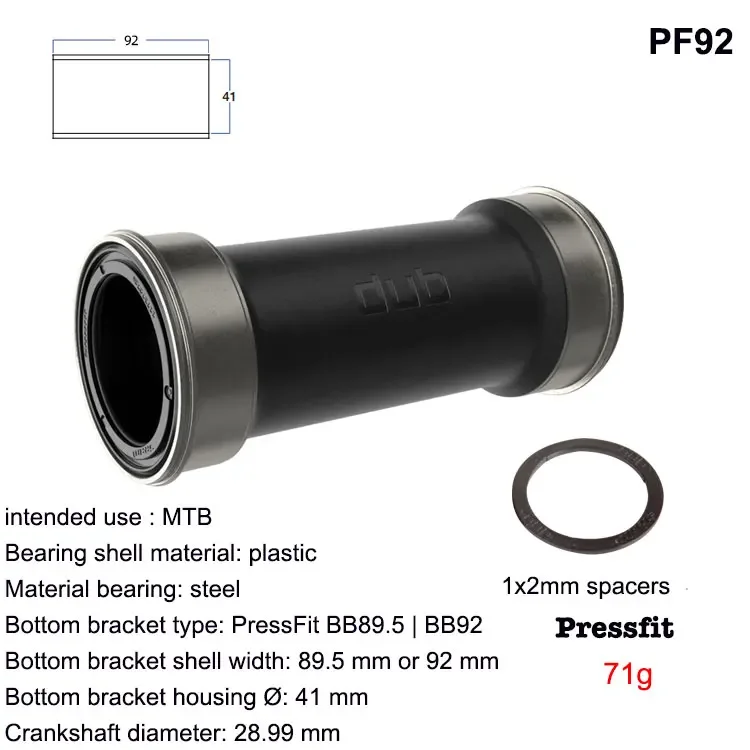 SRAM Bicycle Bottom Bracket BSA Thread PF92 BB30 PF30 Pressfit SX NX GX XX1 EAGLE Central Movement