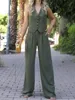 casual sleeveless suit set office lady spring summer elegant slim v-neck blazer tops pants two piece set women outfit 2024 5